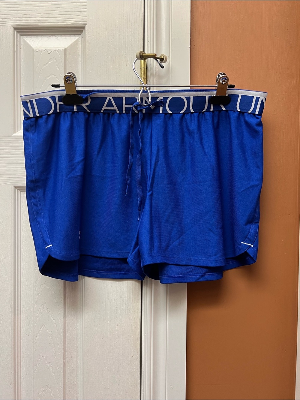 LG Blue Athletic Shorts with White Logo Waistband